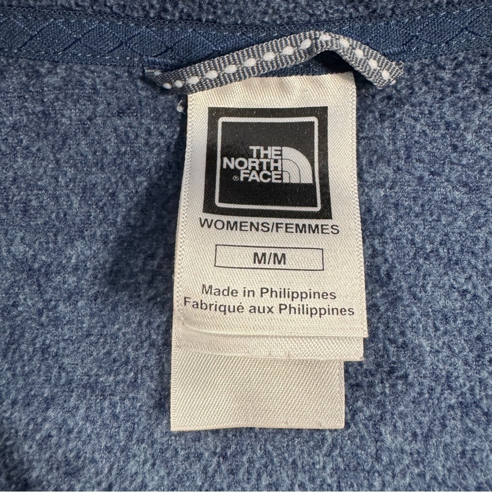 The North Face TKA 100 Quarter Zip Fleece Pullover M Blue Microfleece - Picture 2 of 10
